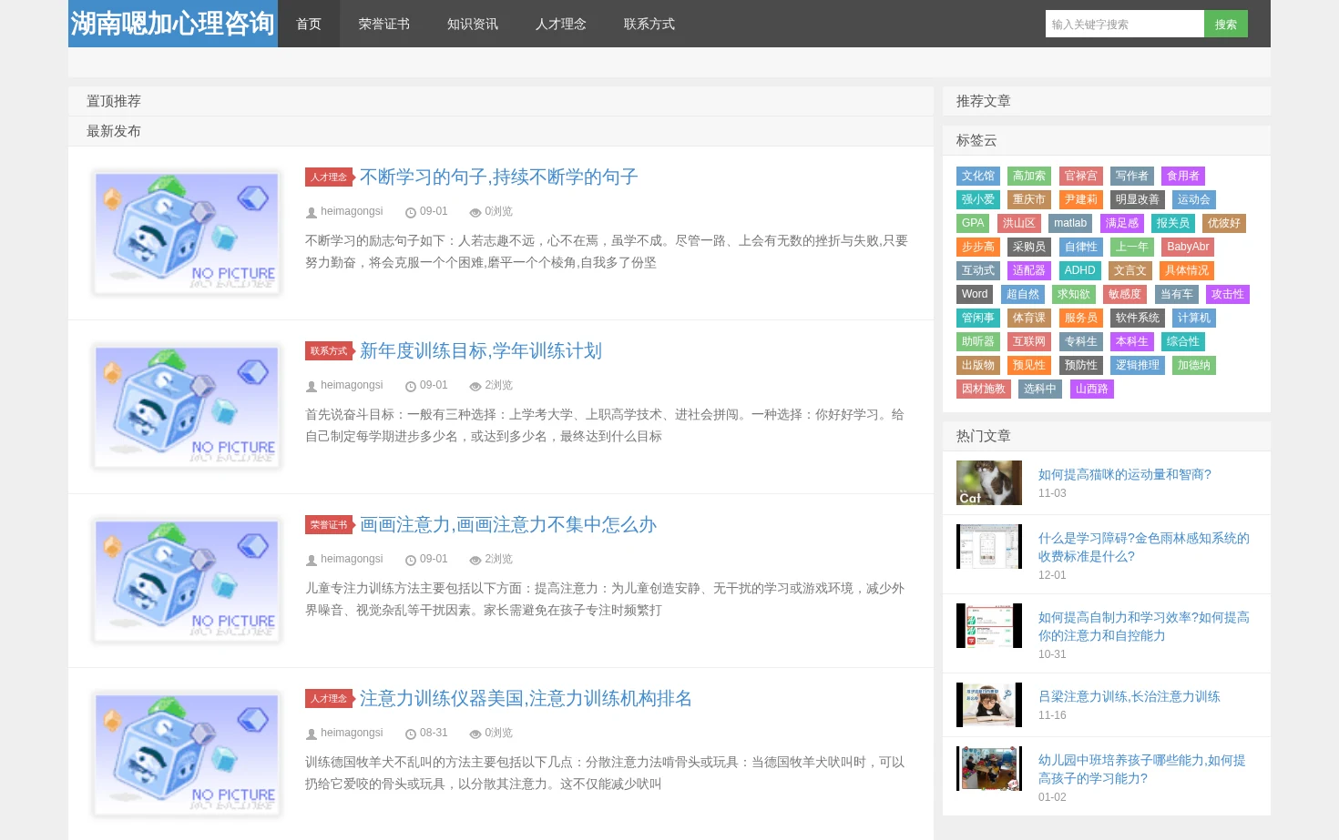 湖南嗯加心理咨询 页面快照